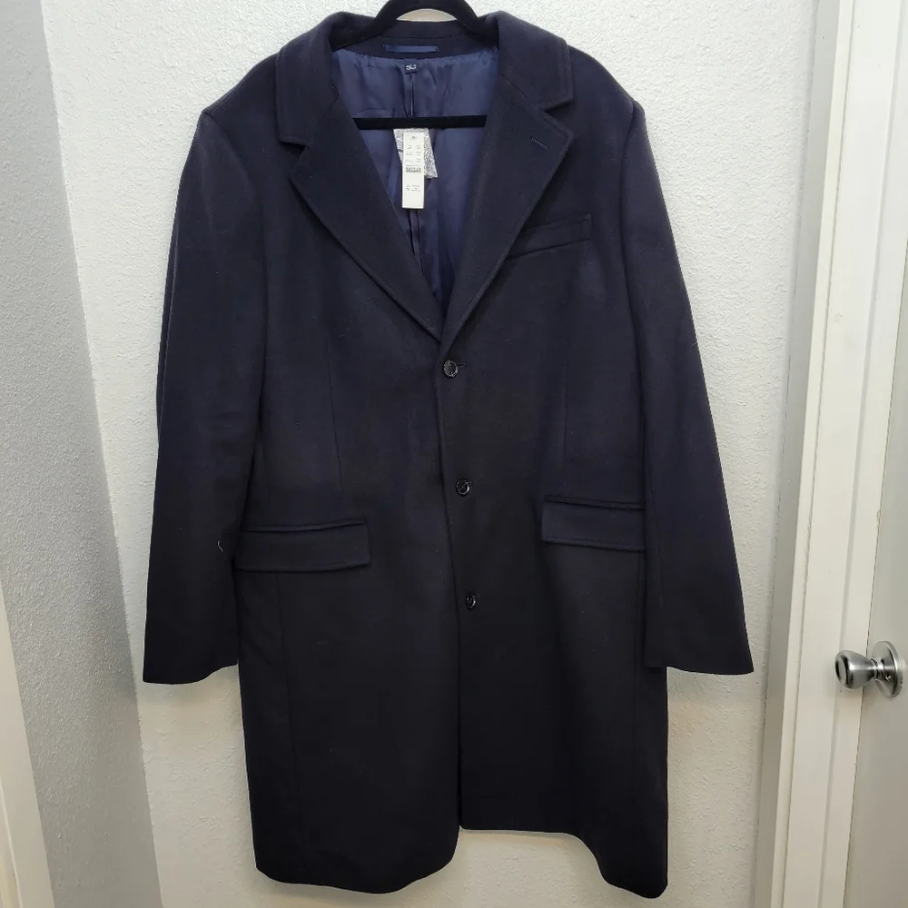 J Crew Rivington topcoat in Italian wool blend Size 46R Navy